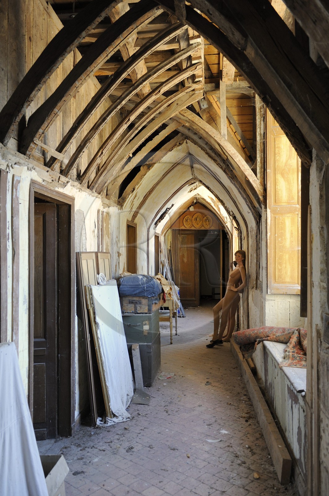 France, Loir-et-Cher (41), château de Villesavin (châteaux de la Loire), sous les combles non encore rénovés