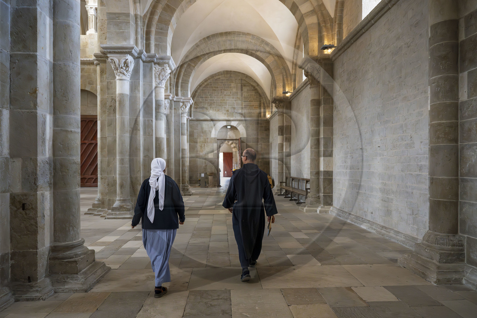 France, Yonne, regional natural park of Morvan, Vézelay, a UNESCO World Heritage site, labelled Les Plus Beaux Villages de France, starting point of one of the main ways to Santiago de Compostela, the Basilica of Saint Mary Magdalene