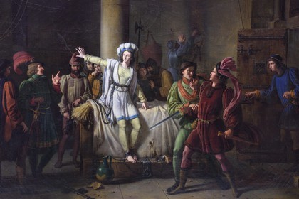 France, Seine Maritime, Rouen, Fine Arts museum, painting Joan of Arc trapped in Rouen by Pierre-Henri Revoil, 1819 (detail)