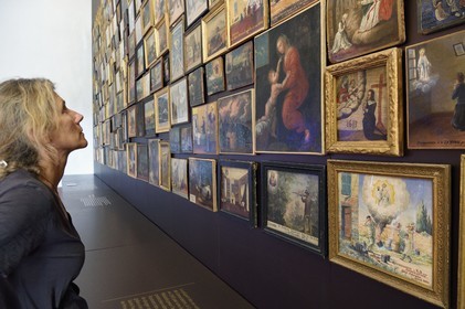 France, Var, Hyeres, Collegiale Saint Paul (12th century), it houses a permanent exhibition of 432 ex-votos, each illustrating a scene from everyday life faced with a defined situation of danger or threat, the oldest in the foreground dates from 1613