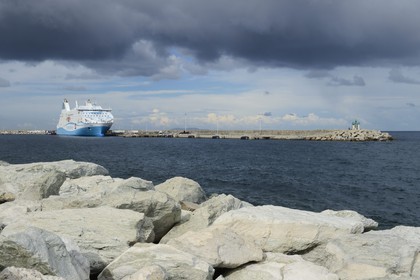 France, Haute Corse, Bastia, Ferry docked in the port