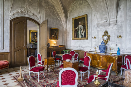 France, Côte-d'Or (21), Moutiers-Saint-Jean, abbaye Saint-Jean-de-Réome, le salon de reception du père abbé
