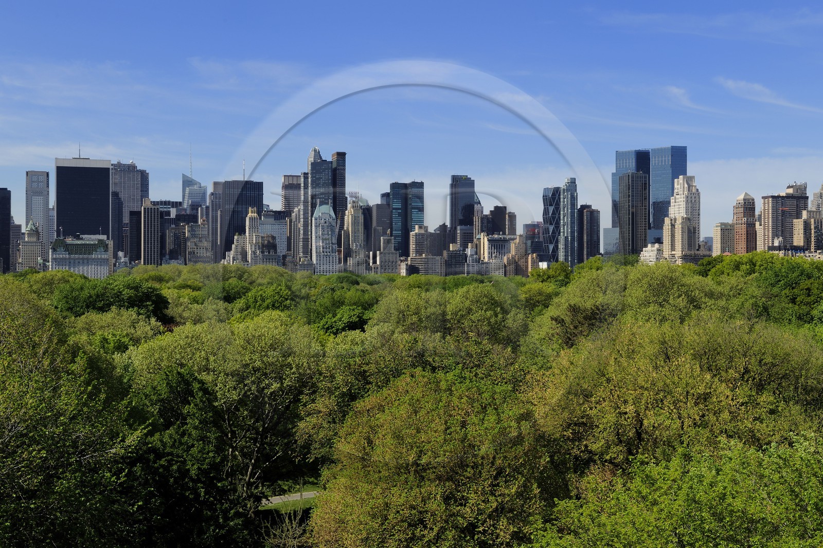 Etats-Unis, New York, Manhattan, East Side, les immeubles de Midtown et Central Park vus depuis la terrasse du Metropolitan Museum of art (MET)