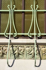 France, Meurthe-et-Moselle (54), Nancy, la Villa Majorelle de style Art Nouveau par l'architecte Henri Sauvage, grilles de fenêtre