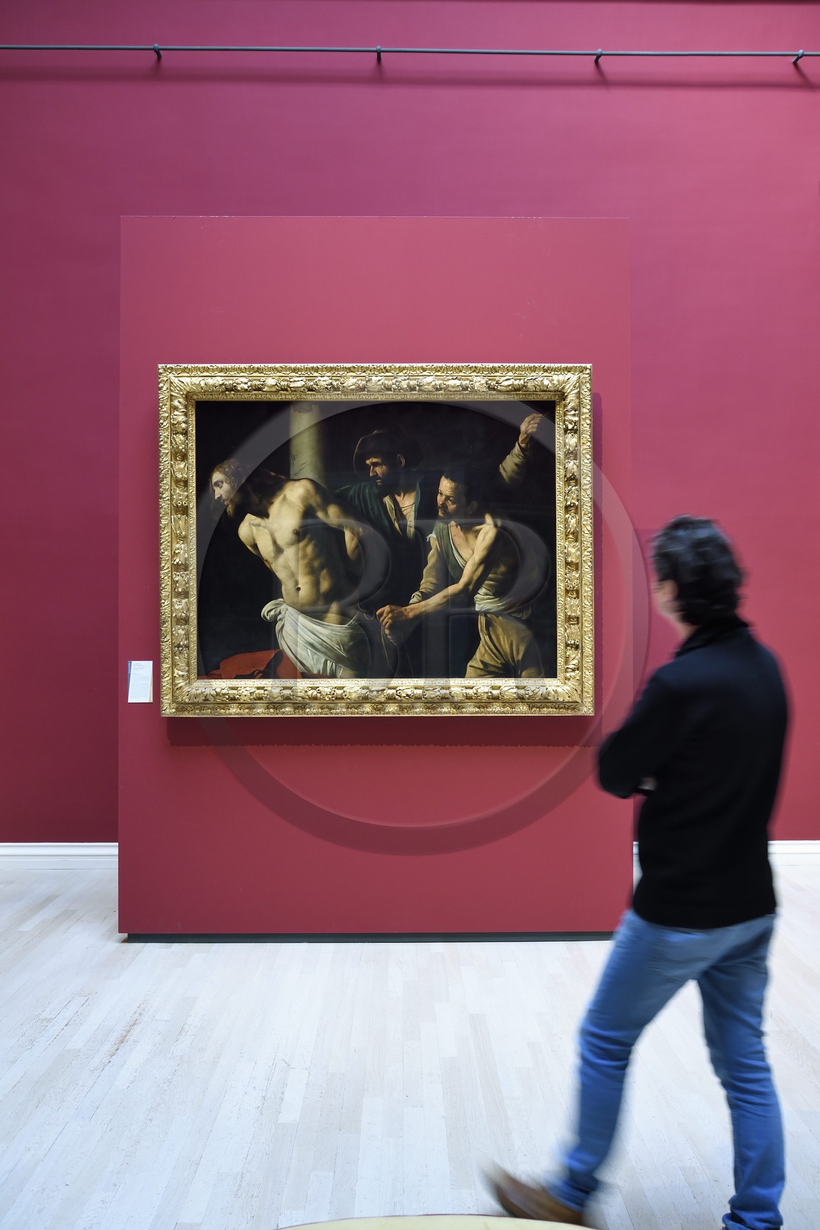 France, Seine-Maritime (76), Rouen, le musée des Beaux-Arts, tableau La flagellation du Christ à la colonne par Le Caravage, vers 1607