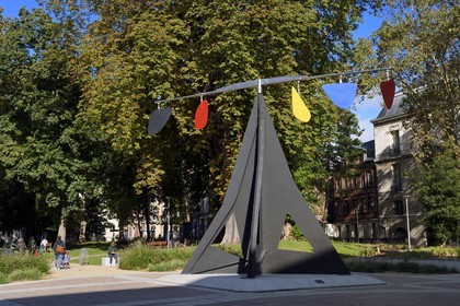 France, Seine Maritime, Rouen, Alexandre Calder's monumental work Horizon installed on the esplanade of the Museum of Fine Arts