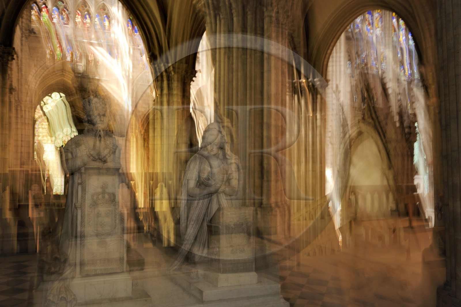 France, Seine-Saint-Denis (93), Saint-Denis, la basilique de Saint-Denis, orants de Louis XVI et de Marie-Antoinette