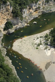 France, Ardeche, Ardeche Gorges, 30 km long from Vallon Pont d'Arc to Saint Martin d'Ardeche