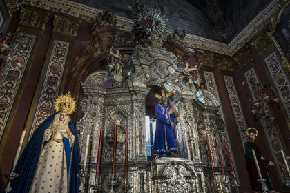 Espagne, Andalousie, Séville, quartier d'Alfalfa, église du Divin Sauveur (Iglesia del Divino Salvador), chapelle du Sacrement et la statue de Notre Père Jésus de la Passion sculpté par Juan Martínez Montanes en 1615