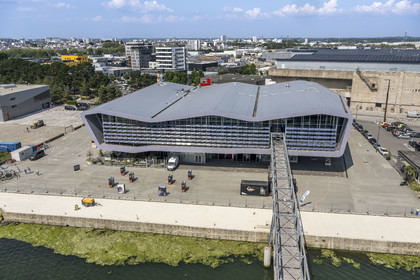 France, Morbihan, Lorient, Lorient La Base, former submarine base built by the Germans during the Second World War,  Cité de la Voile Eric Tabarly