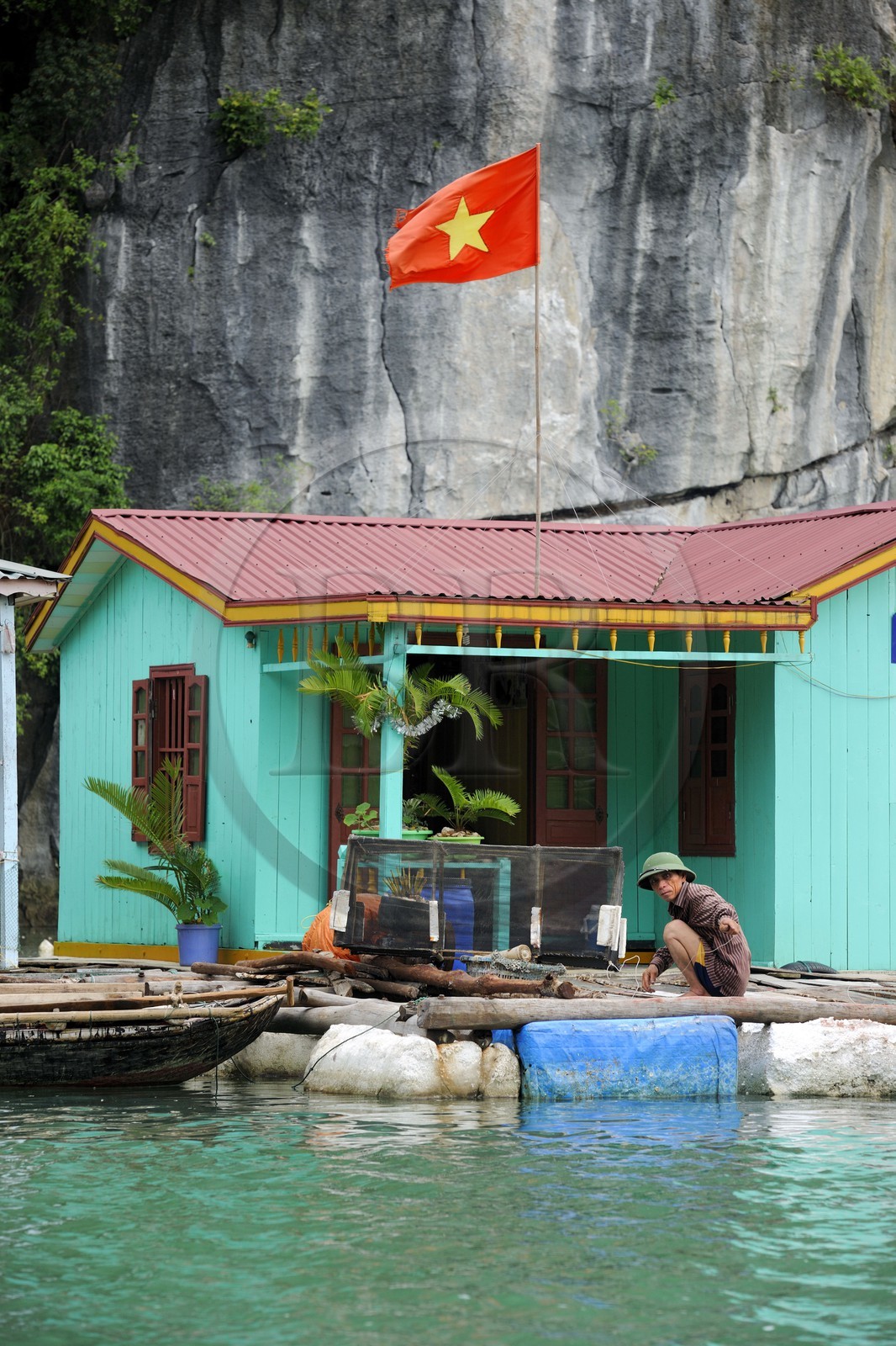 Vietnam, Quang Ninh Province, Halong Bay, listed as World Heritage by UNESCO, fishing floating village of Vong Vieng