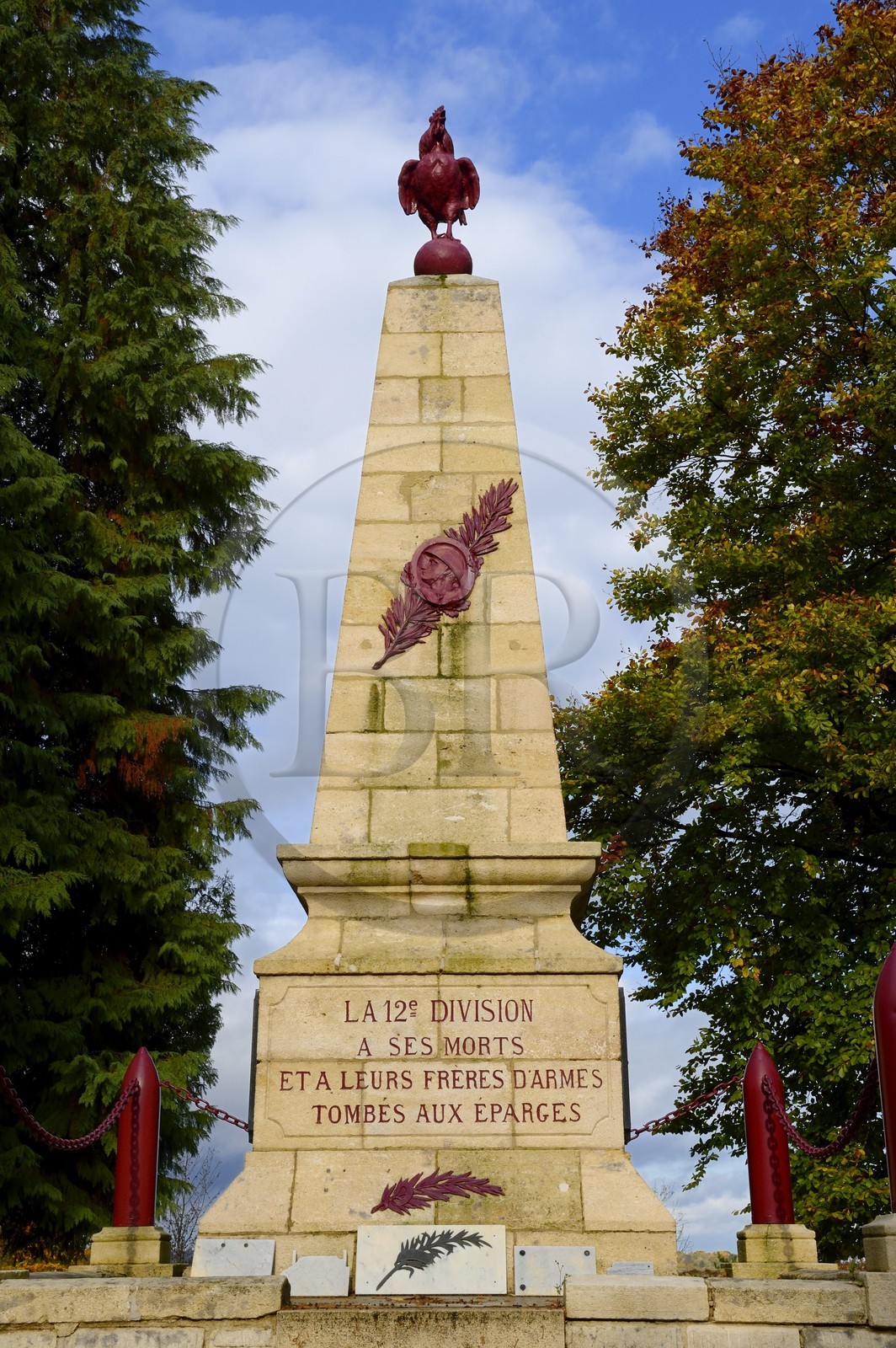 France, Meuse, Lorraine Regional Park, Cotes de Meuse, Les Eparges, 12th DI at point C war memorial