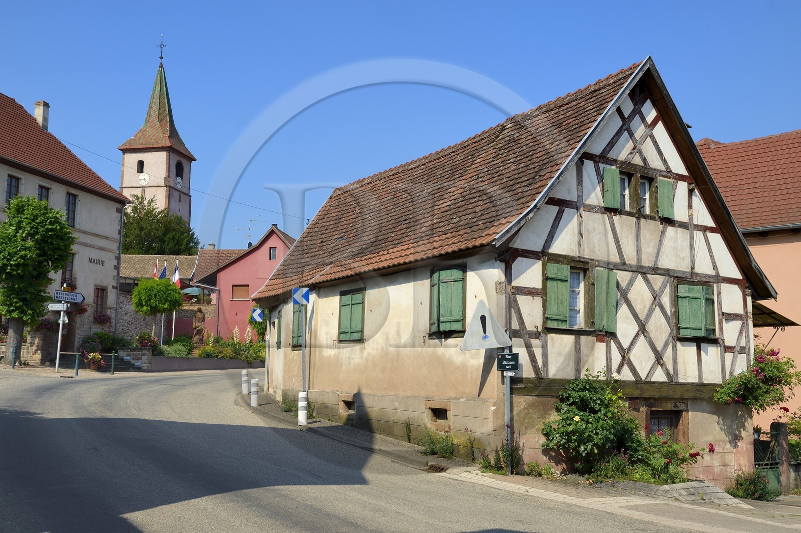 France, Bas-Rhin (67), Balbronn, la rue principale