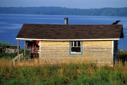 Canada, province de Québec, Réserve faunique de la Vérendrye, Grand Lac Victoria, village d' été algonquin