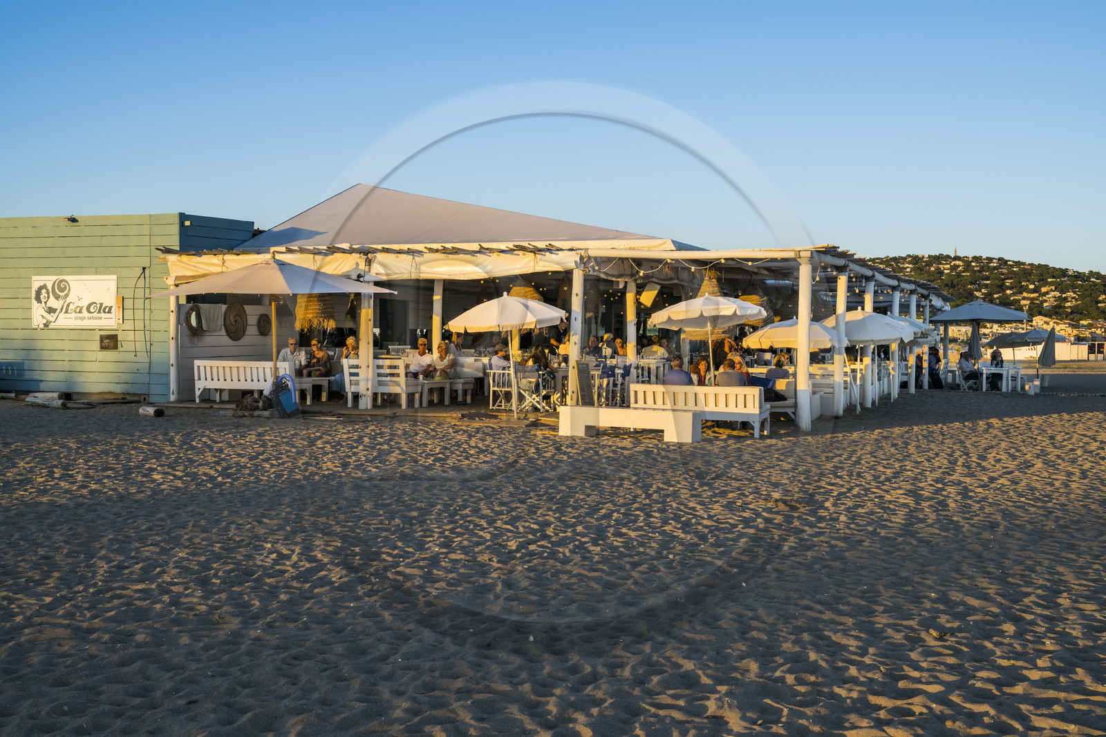 France, Herault, Sete, Lido beach, beach restaurant La Ola