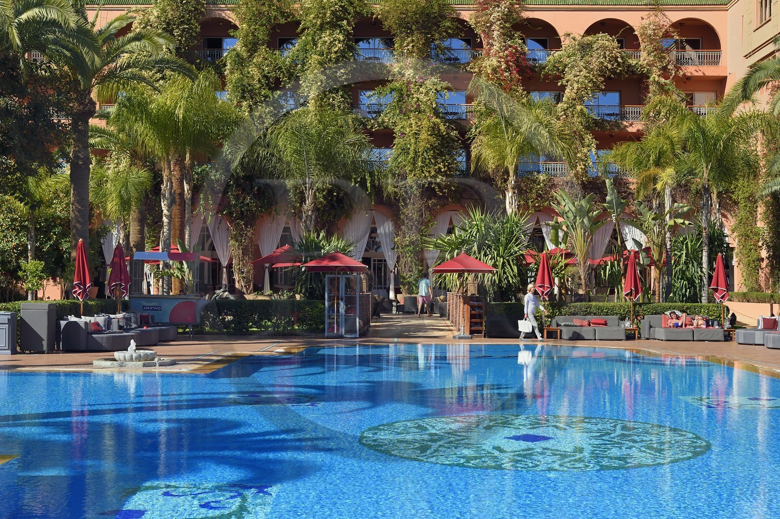 Maroc, Haut-Atlas, Marrakech, ville impériale, quartier Hivernage, Hotel Sofitel Marrakech Palais Imperial