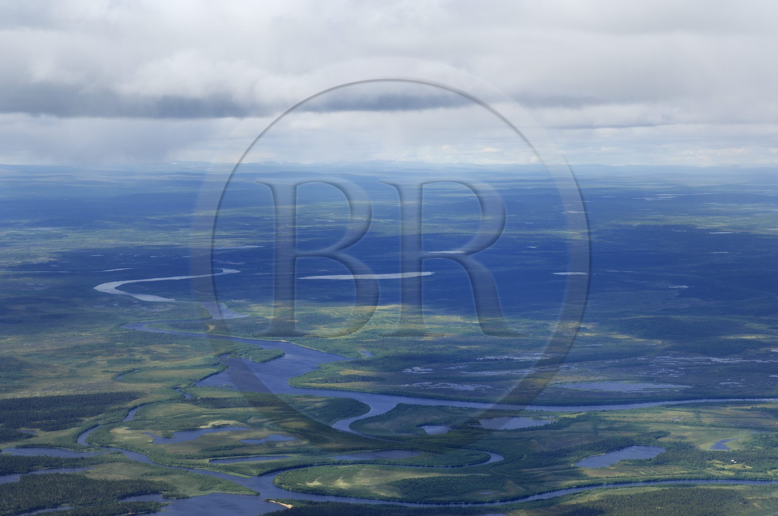 Suède, Laponie, paysage du comté de Norrbotten au nord de Lulea(vue aérienne)