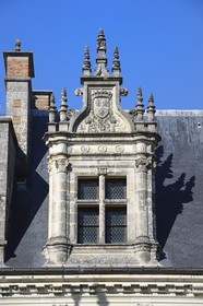 France, Indre et Loire (37), Vallée de la Loire classée Patrimoine mondial de l'UNESCO, château d'Amboise, fenêtre du logis du Roi