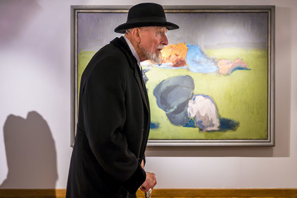 France, Paris, Musée Maillol art museum, German painter and sculptor Markus Lüpertz during his exhibition in dialogue with the work of Aristide Maillol