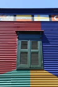Argentina, Buenos Aires, La Boca district, house facade in the Dr. del Valle Iberlucea street