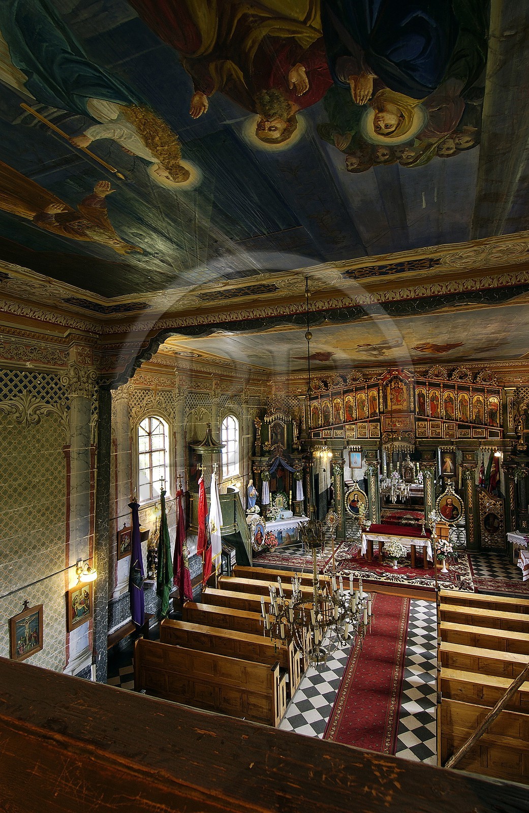 Pologne, Précarpates, intérieur d'une église orthodoxe classée Patrimoine Mondial de l'UNESCO vers Mrzyglod au nord de Sanok