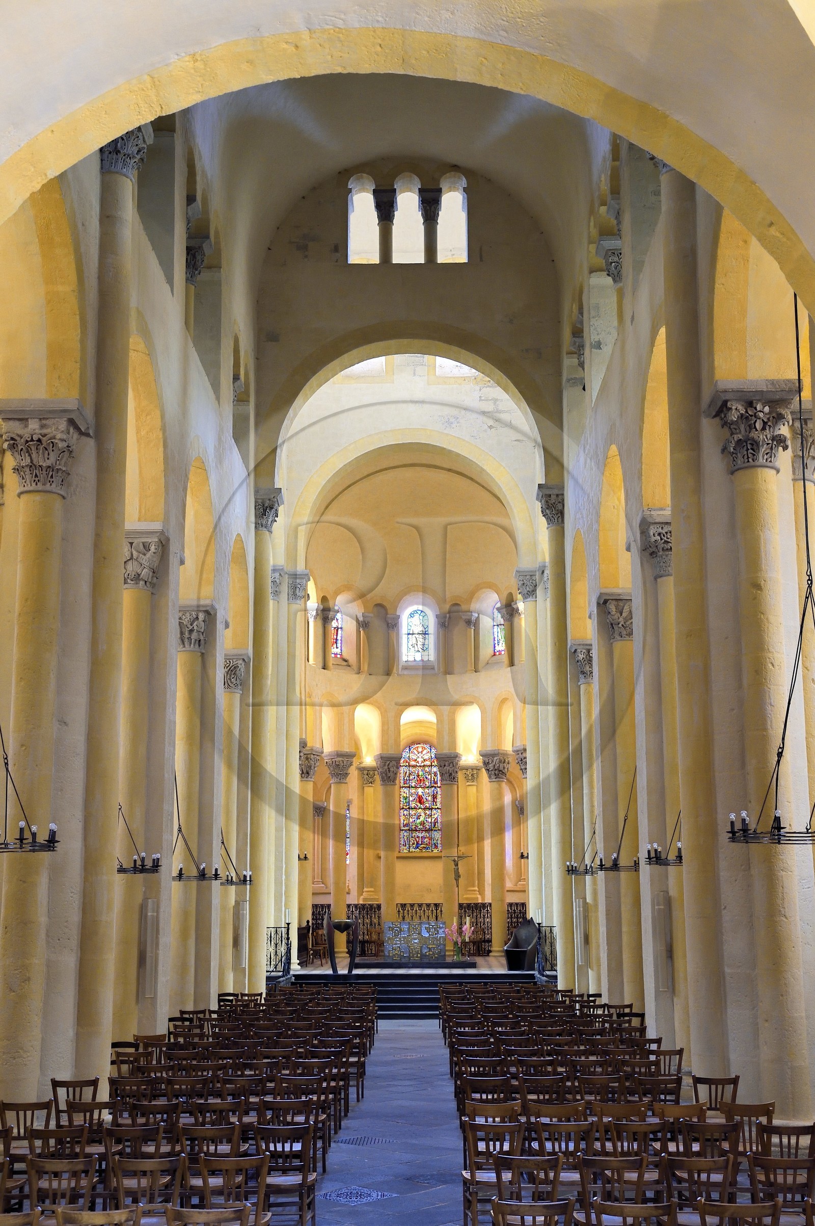 France, Puy de Dome, Clermont Ferrand, Notre-Dame-du-Port basilica in Auvergne Romanesque style, listed as a UNESCO World Heritage Site under the Routes of Saint-Jacques-de-Compostelle in France