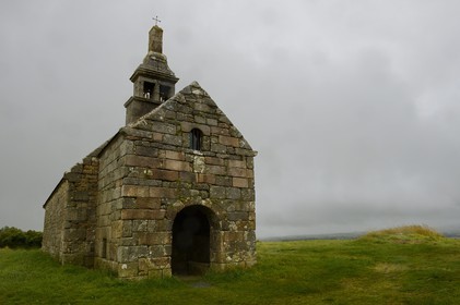 France, Cotes-d'Armor, Saint Herve chapel at the top of Menez Bre