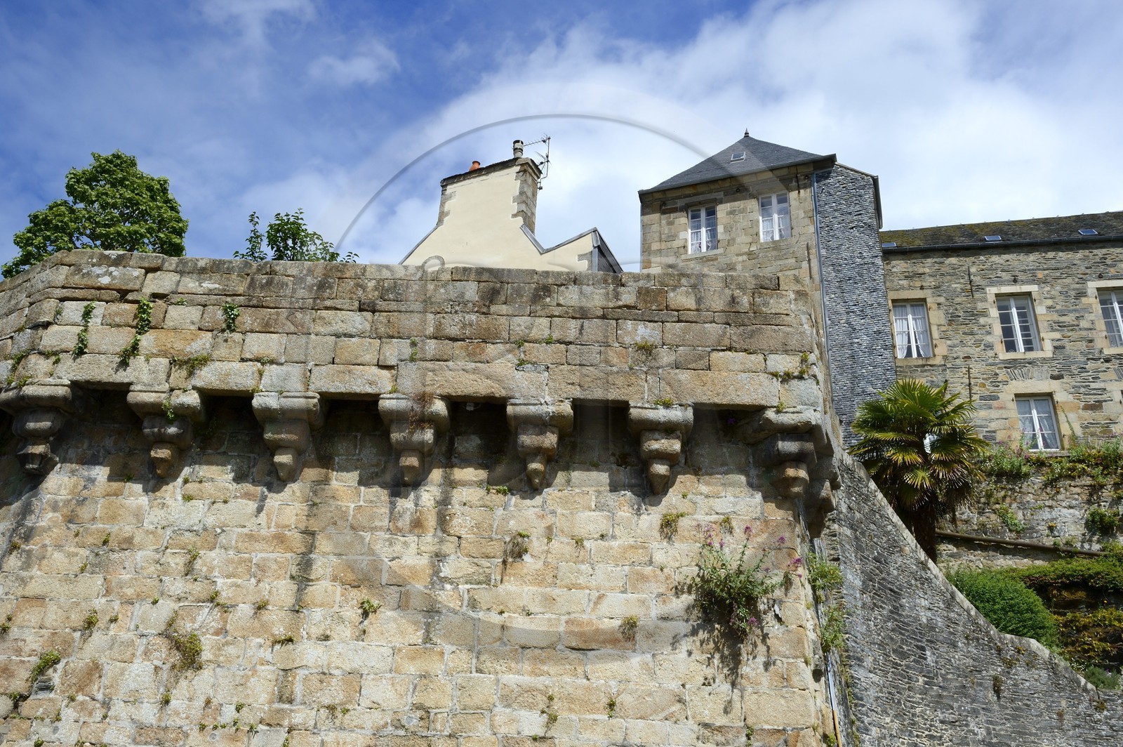 France, Finistere, Morlaix, the walls of the rue de l'Hospice, remains of the close city of the sixteenth century