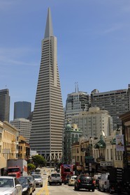 Etats-Unis, Californie, San Francisco, financial district, Transamerica Pyramid Building par l'architecte William Leonard Pereira
