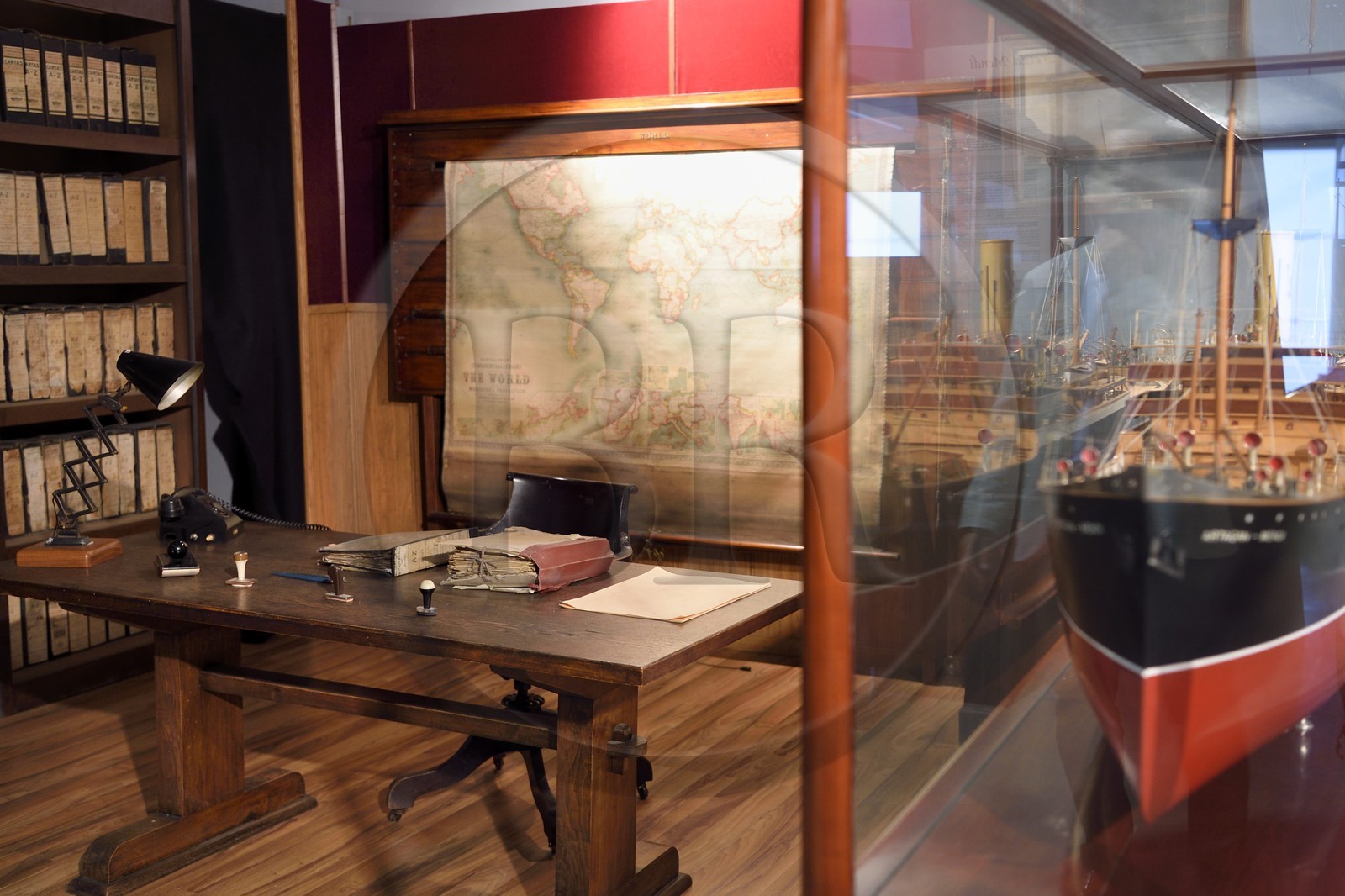 Spain, Basque Country, Biscay Province, Bilbao, Maritime Museum Ria de Bilbao, reproduction a shipping company's office