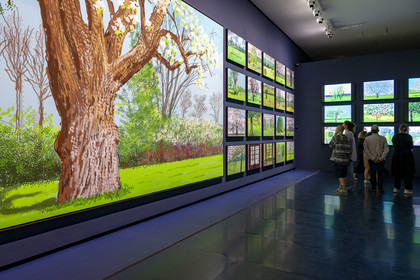 France, Paris, Bois de Boulogne, the Louis Vuitton Foundation by architect Frank Gehry, David Hockney exhibition 25, 220 for 2020, painting and animation on iPad