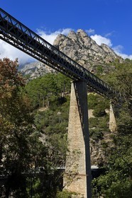 France, Haute Corse, Vivario, Pont du Vecchio (Vechju), railroad bridge designed by architect Gustave Eiffel (1893)