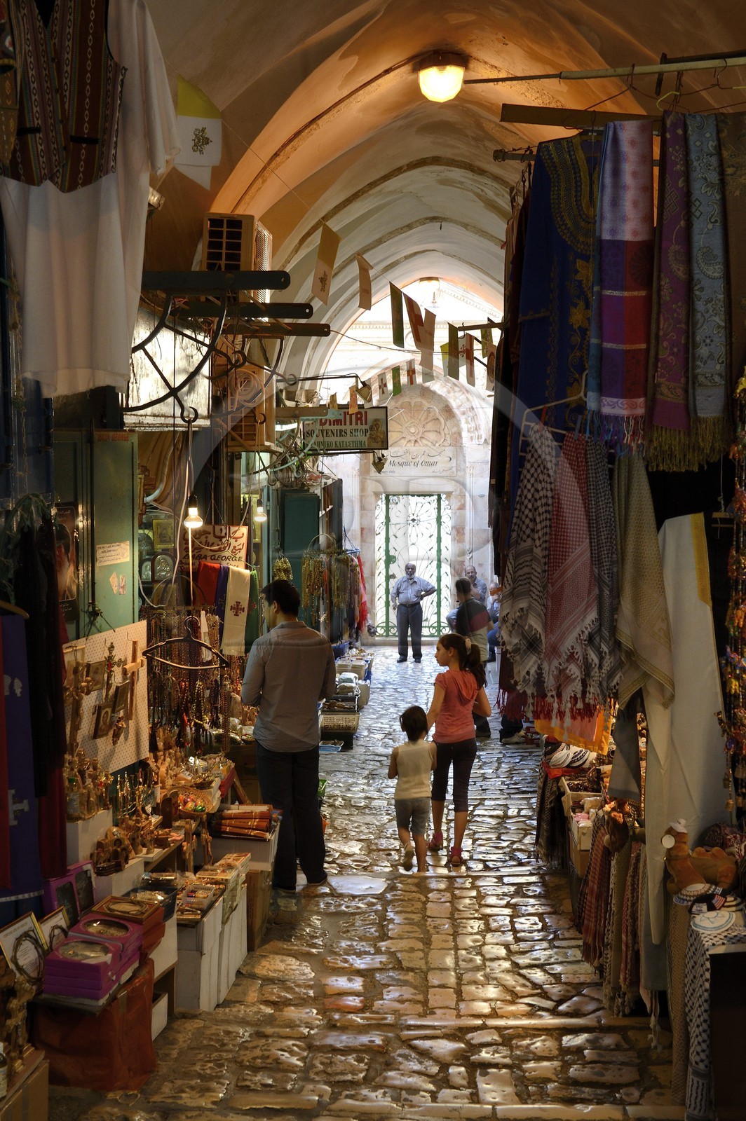 Israel, Jerusalem, holy city, the old town listed as World Heritage by UNESCO, Christian Quarter, souvenir shop and christian religious products