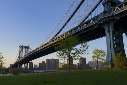 Etats-Unis, New York, Brooklyn, quartier Dumbo, le pont de Manhattan