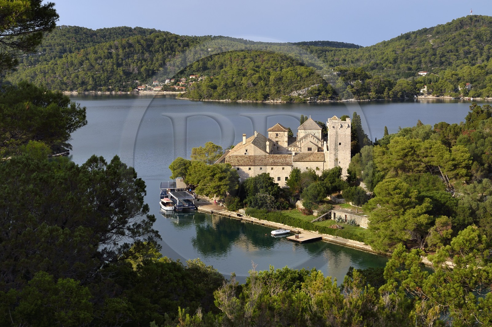 Croatia, Dalmatia, Dalmatian coast, Island of Mljet, National Park of Mljet, former Benedictine monastery on the islet of Sainte Mary (Sveta Marija)