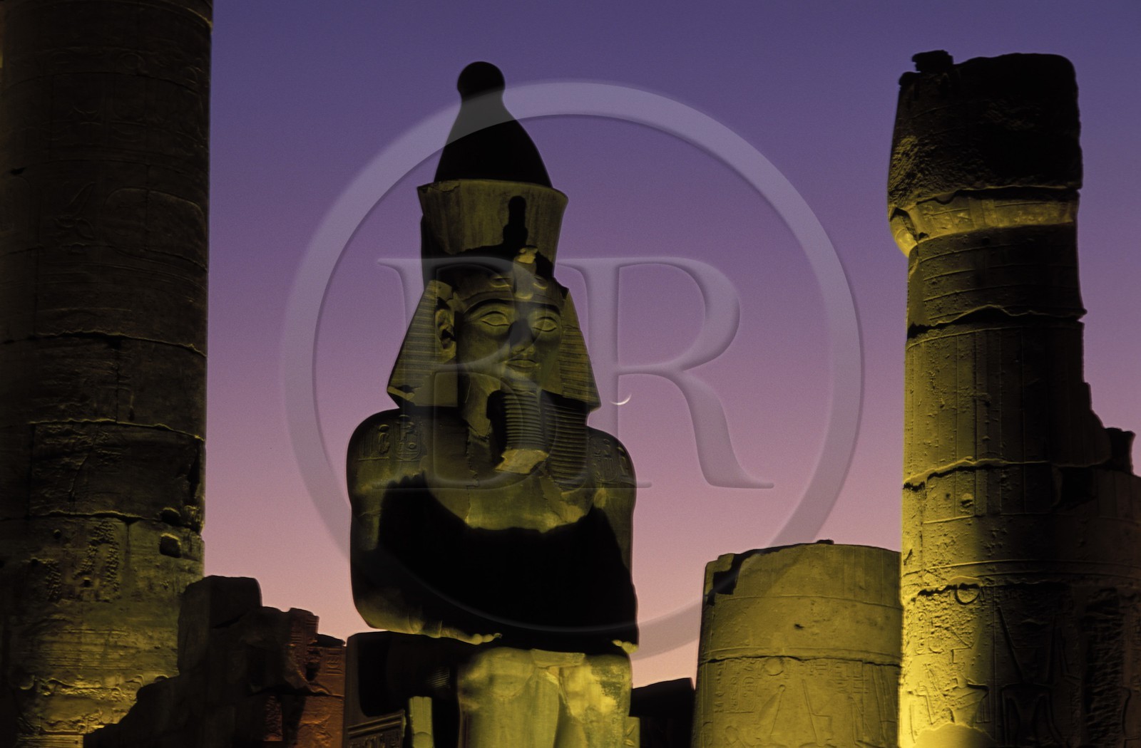 Egypt, Luxor, Luxor temple, colossal statue of Ramses II at the entrance of the 2nd pylon