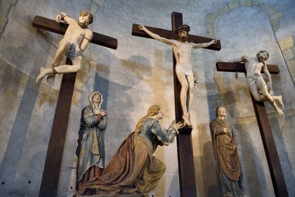 France, Meurthe-et-Moselle (54), Briey, église Saint-Gengoult, le Calvaire attribuée au sculpteur Ligier Richier (XVIème siècle)