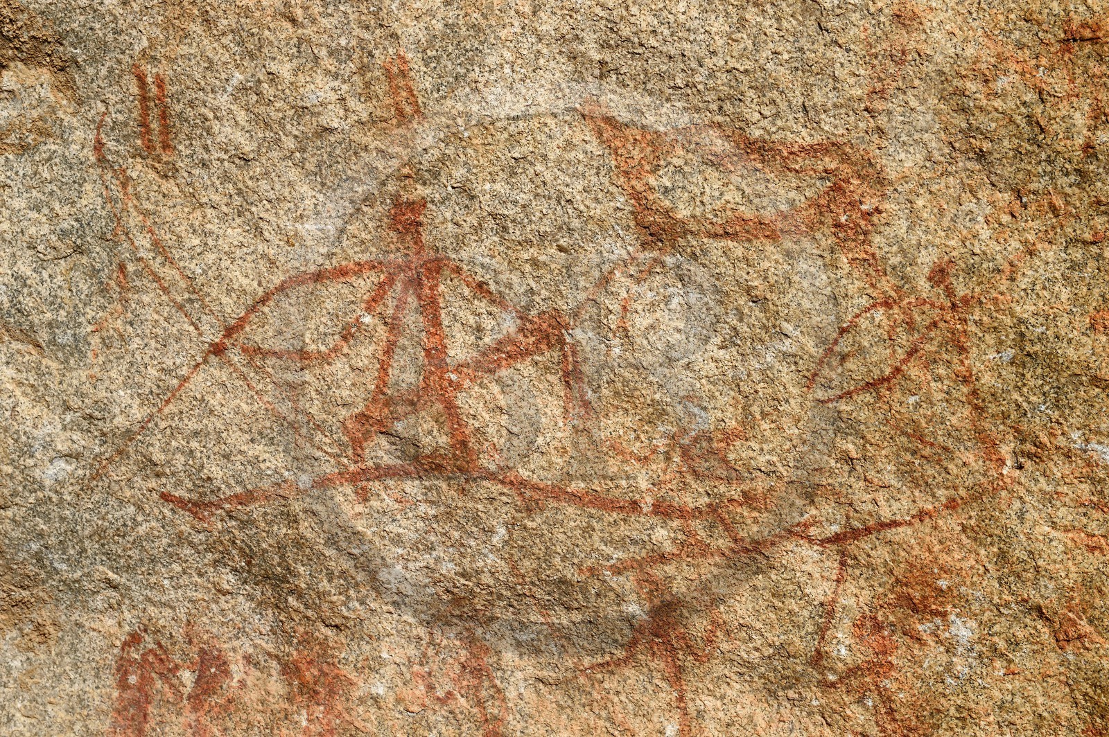Zimbabwe, Matabeleland South Province, Matobo or Matopos Hills National Park, listed as World Heritage by UNESCO, rock paintings