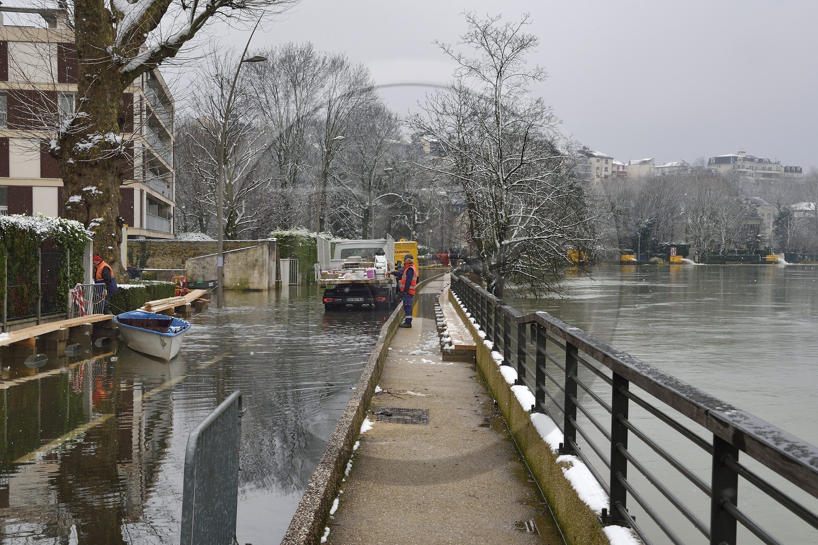 France, Val-de-Marne (94), les bords de Marne, Bry-sur-Marne, les bords de Marne inondés