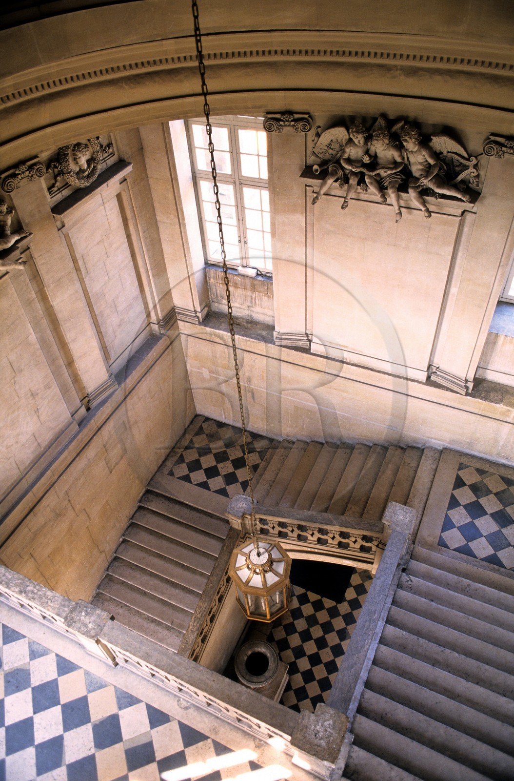 France, Yvelines (78), escalier d'honneur du château de Maisons-Laffitte par François Mansart