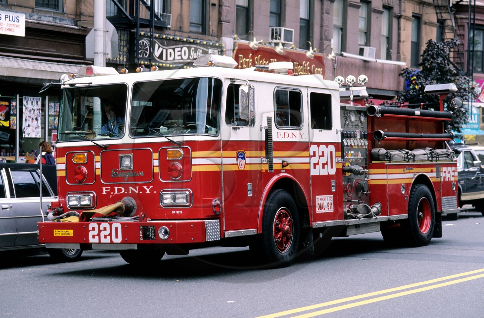 Etats-Unis, New York, Brooklyn, camion de pompiers