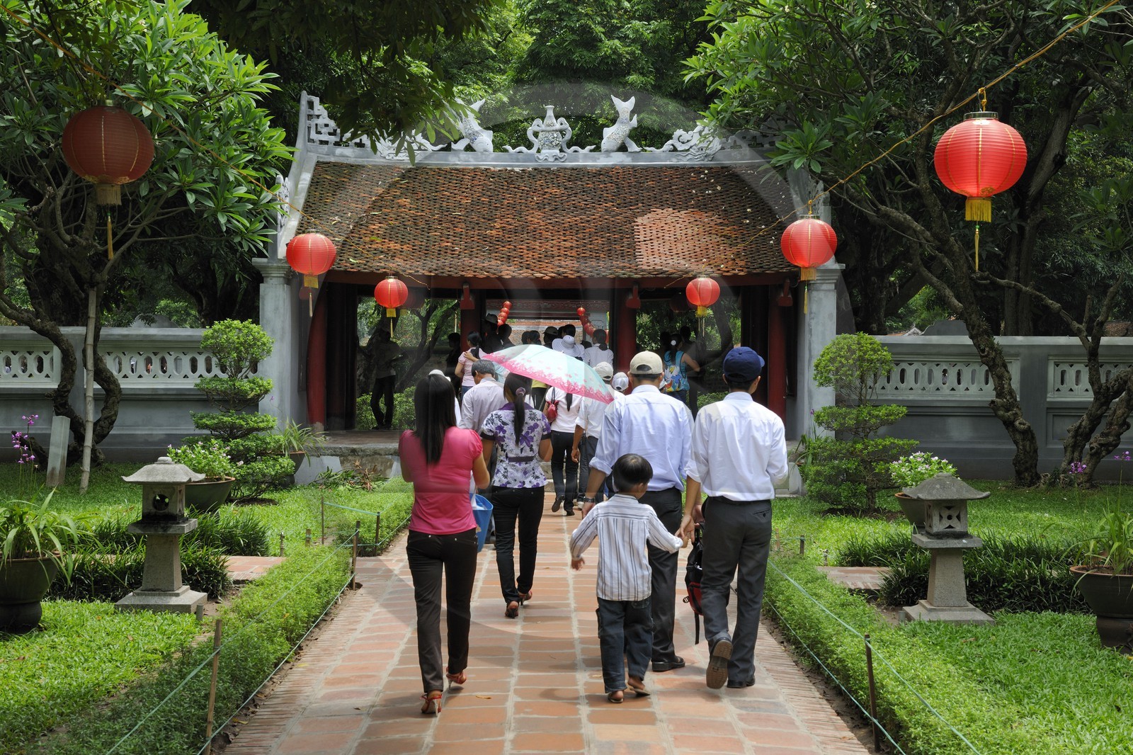 Vietnam, Hanoï, temple Van Mieu (temple de la Littérature) dédié à Confucius construit en 1070
