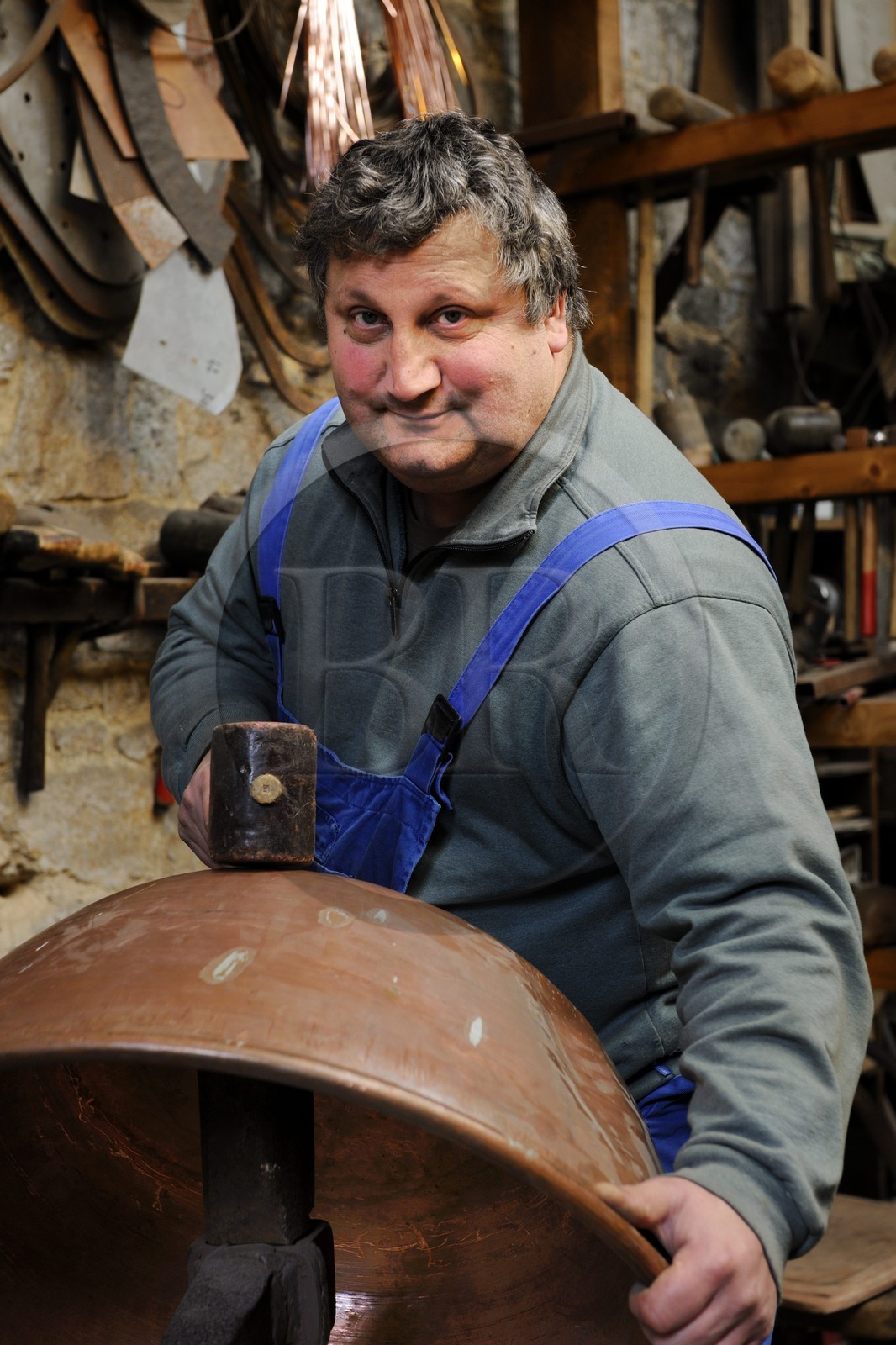 France, Manche (50), Villedieu-les-Poèles, l'Atelier du Cuivre, Jean-Pierre Couget