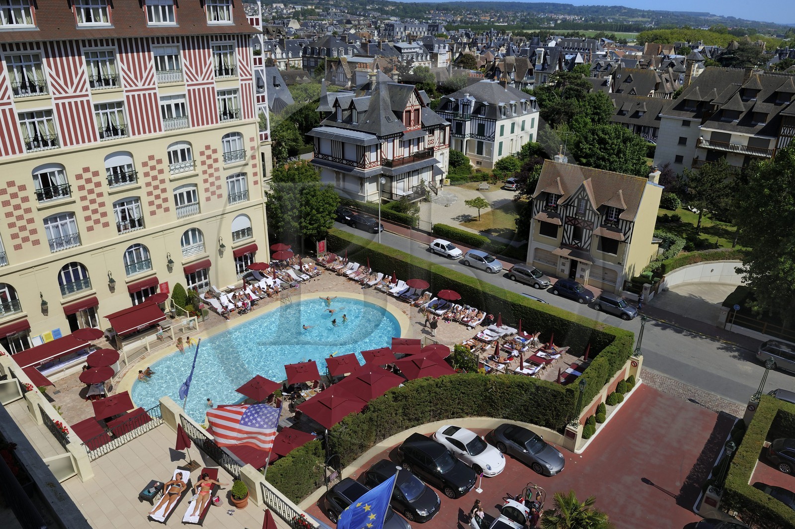 France, Calvados (14), Pays d'Auge, Deauville, la piscine de l'Hotel Royal Barriere
