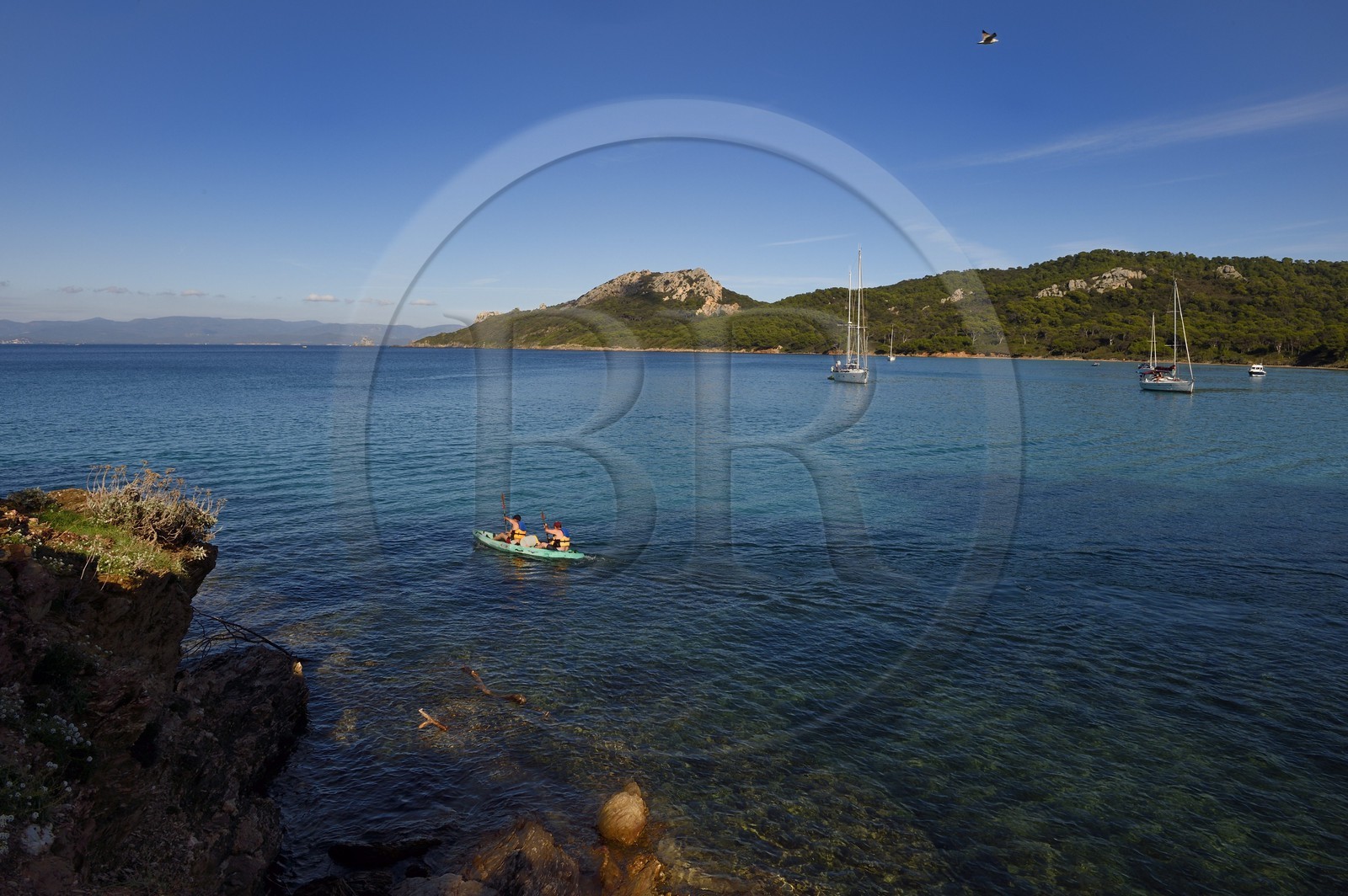 France, Var (83), Iles d'Hyères, parc national de Port Cros, Ile de Porquerolles, plage Notre-Dame