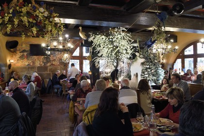 France, Bas-Rhin (67), Obernai, restaurant winstub brasserie La Halle aux Blés