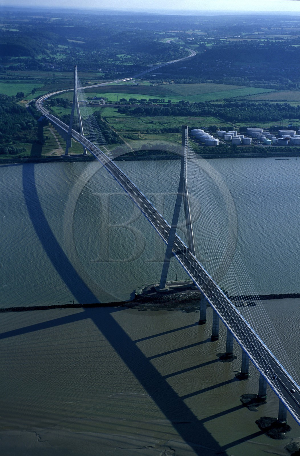 France, Calvados, Pont de Normandie (aerial view)