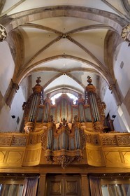 France, Bas-Rhin (67), Strasbourg, vieille ville classée au Patrimoine Mondial de l'UNESCO, l’église protestante Saint-Thomas, le grand orgue fut construit par Jean André Silbermann en 1740, Mozart et Albert Schweitzer y ont joué