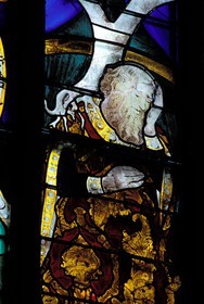 France, Eure (27), Evreux, la cathédrale Notre-Dame, détail de vitrail