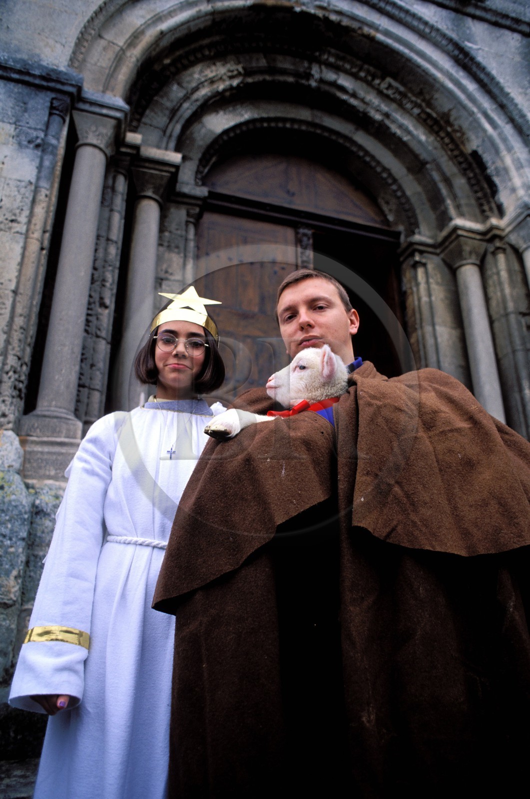 France, Bouches du Rhone, Les Baux de Provence village, labelled Les Plus Beaux Villages de France (The Most Beautiful Villages of France), Christmas celebrations, midnight mass